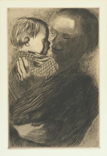 Mother with Child in Arms, etching, 1910 by Kthe Kollwitz