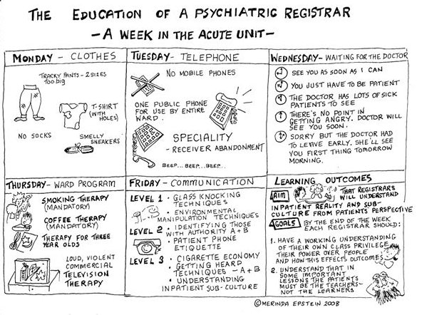 Cartoon - The Education of a Psychiatric Registrar - a week in theAcute Unit