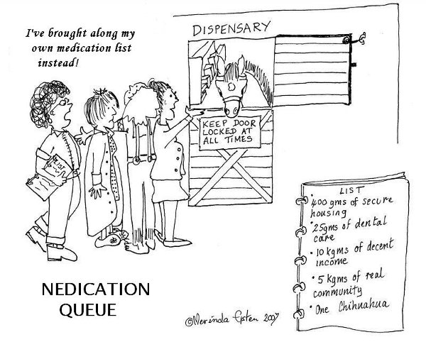Cartoon - Nedication Queue