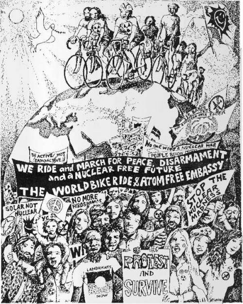 World Bike Ride and Atom Free Embassy Poster