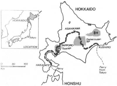 Map of World Bike Ride in Hokkaido.