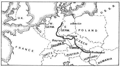 Map of World Bike Ride in Europe.