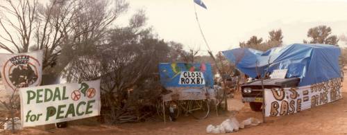 Photo: cyclists camp at Roxby