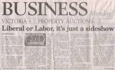 The Age Business Section, Oct 8, 2001