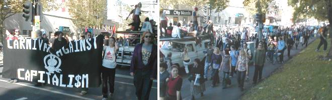 The AWOL group approaching Flagstaff Gardens Picnic for Peace