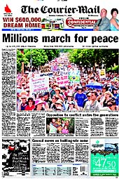 Brisbane Courier MailFront Page 17 Feb 2003