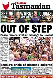 Sunday Tasmanian Front Page 16 Feb 2003