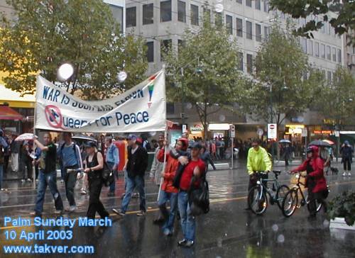 marching in the rain