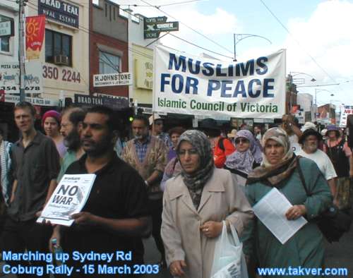 Muslims for Peace marching up Sydney Road