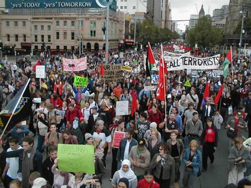 March at Flinders St - closeup