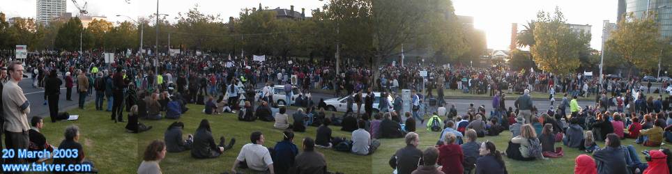 The crowd outside Victoria Barracks