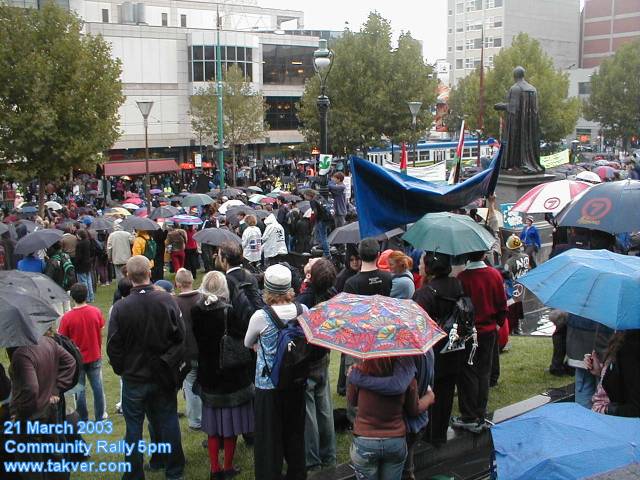 Protesting in the rain