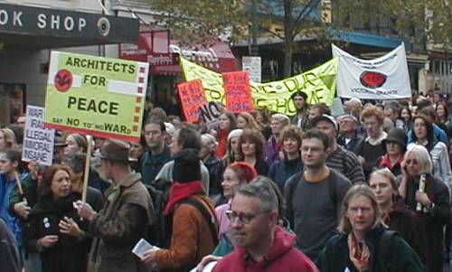 Architects marching