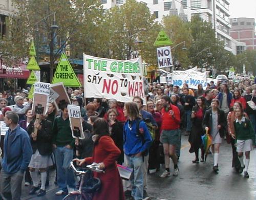 Greens marching