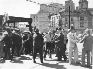 Photo: Cops attacking demonstration on St Patrick's Day March 17