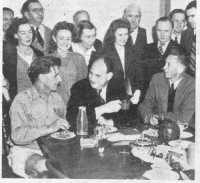 Photo: Ted Englart, Max Julius & Mick Healey released from Jail, August 1938