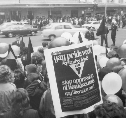 Gay Pride march outside the Sydney Town Hall