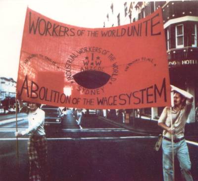 Wobbly Banner at Sydney May Day Parade