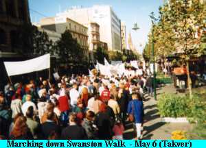 Picture: Marching down Swanston Walk