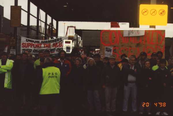 Picture: East Swanson Dock Picket 8.30am 20 April